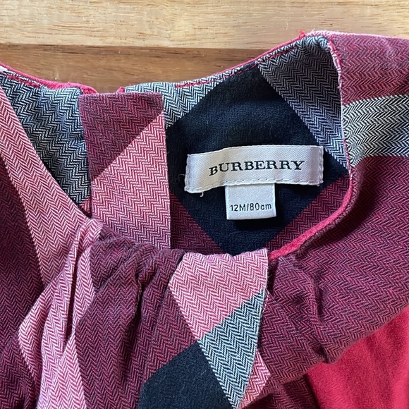 Burberry Red Burgundy Black White Dress, size 12m - Picture 2 of 3
